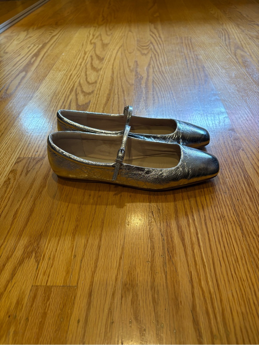 Dolce Vita Metallic Silver Mary Jane Flats